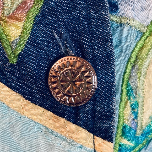 Vtg Allure Embroidered Jacket Size M Lined Buttons Floral Some wear see photos - Picture 5 of 7